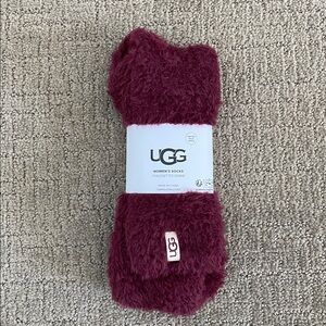 UGG Women's Fuzzy Socks in Deep Burgundy
